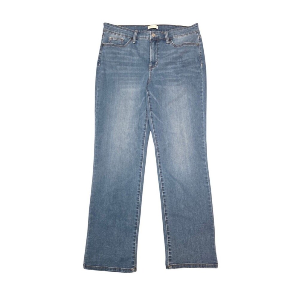 Crown & Ivy Mid Rise Straight Leg Jeans